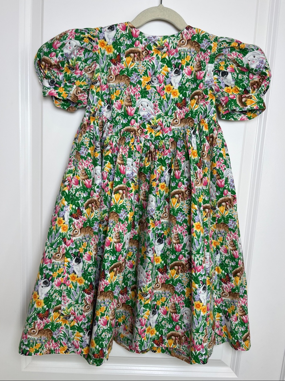 Rebecca Raggs Original Bunnies and Floral Print Dress - Size 4